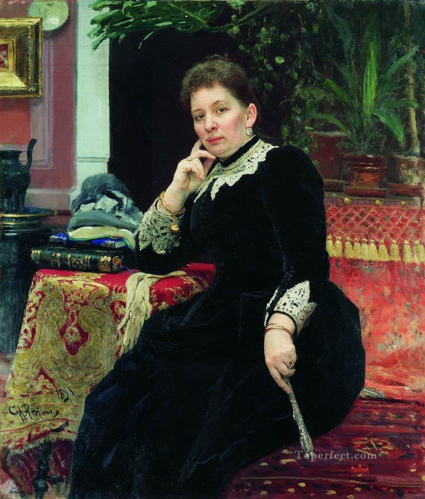 portrait of the philanthropist olga sergeyevna aleksandrova heinz 1890 Ilya Repin Oil Paintings